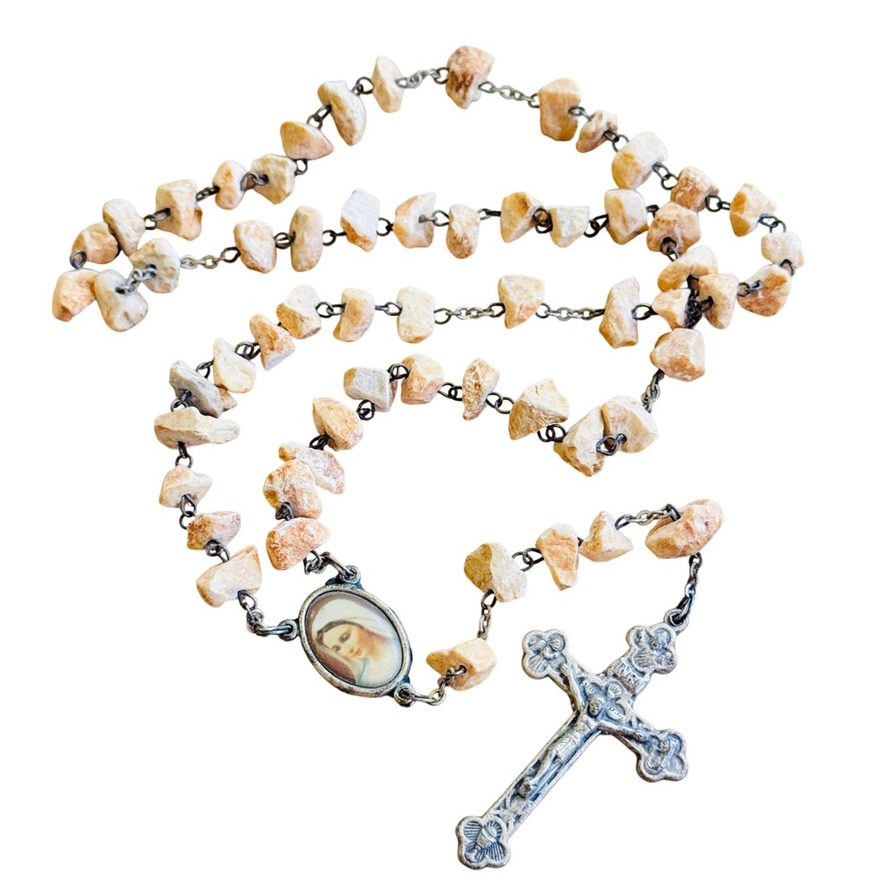 VTG Rosary Terra Medurgorje Italy Apparition Hill Stone Beaded Beads Catholic